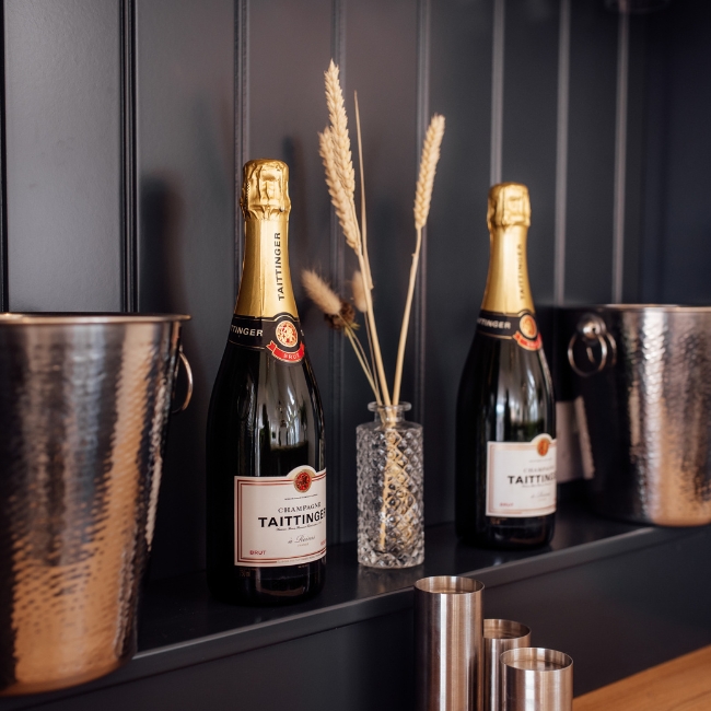 high quality image of the table and a statue of the a white horse