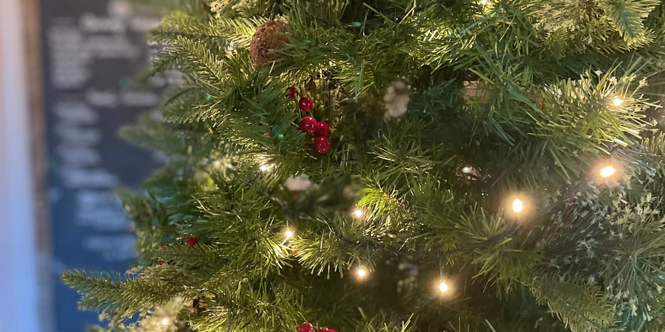 Table with Christmas Decorations